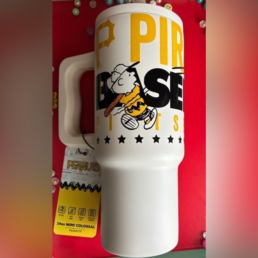 Peanuts White and Yellow Mug with Black Graphics 24oz.